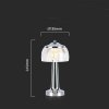 Lampka stołowa nocna V-TAC 1W LED 26cm ładowanie USB ściemnianie chrom VT-1048 3000K-6000K 55lm
